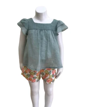Conjunto Menina Calção Coco Aqua