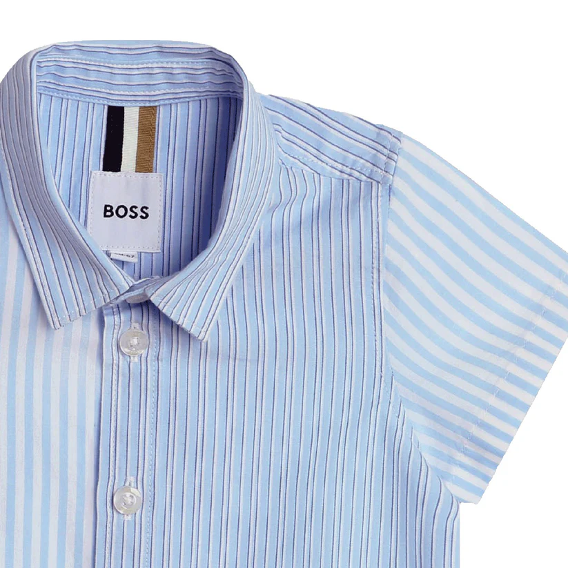 Camisa Riscas Menino Boss