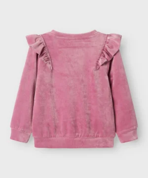 Sweat Veludo Rosa Menina