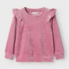 Sweat Veludo Rosa Menina