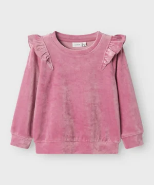 Sweat Veludo Rosa Menina