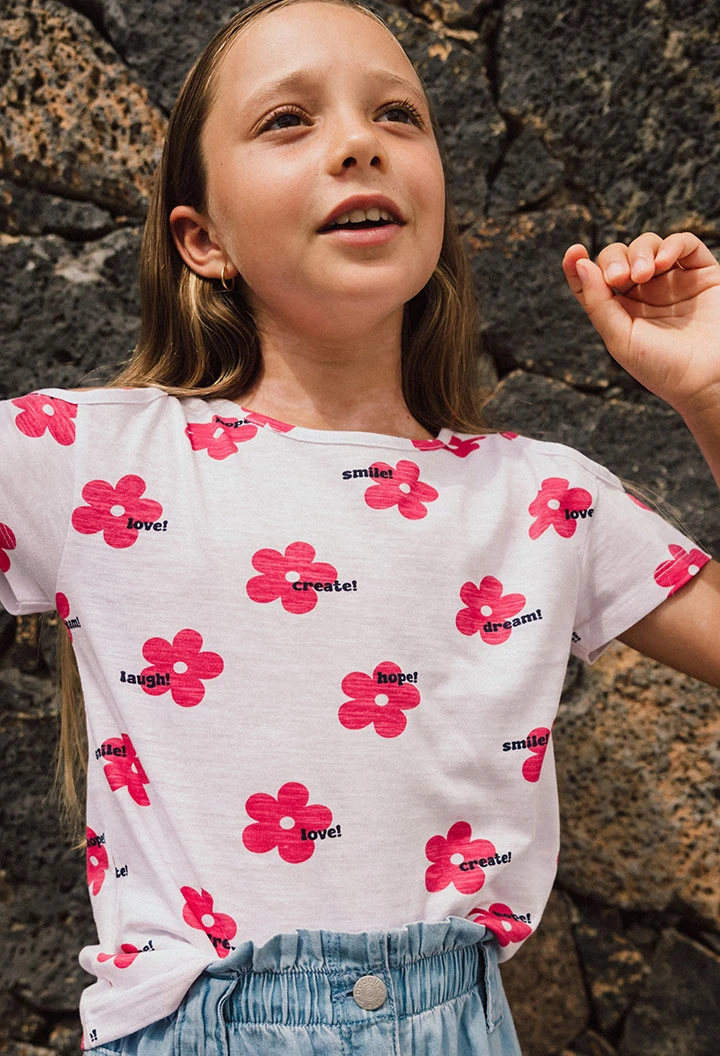 Tshirt Flores Menina Boboli
