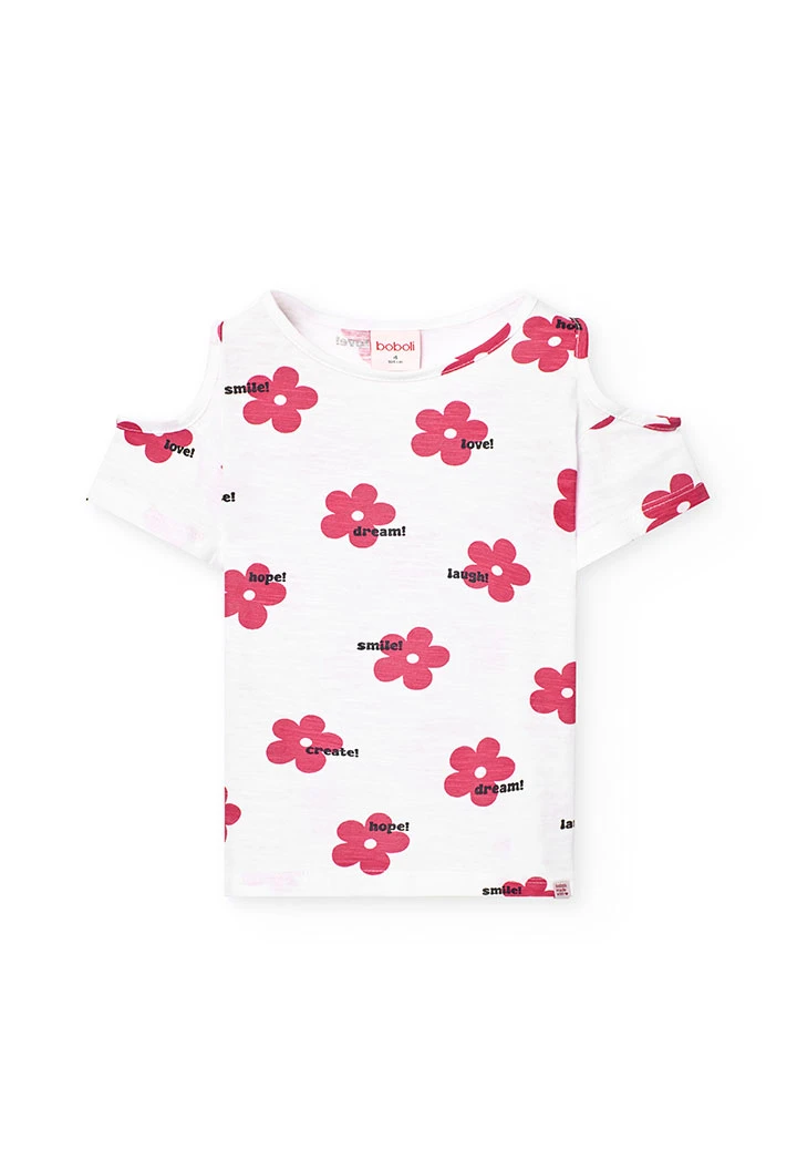 Tshirt Flores Menina Boboli