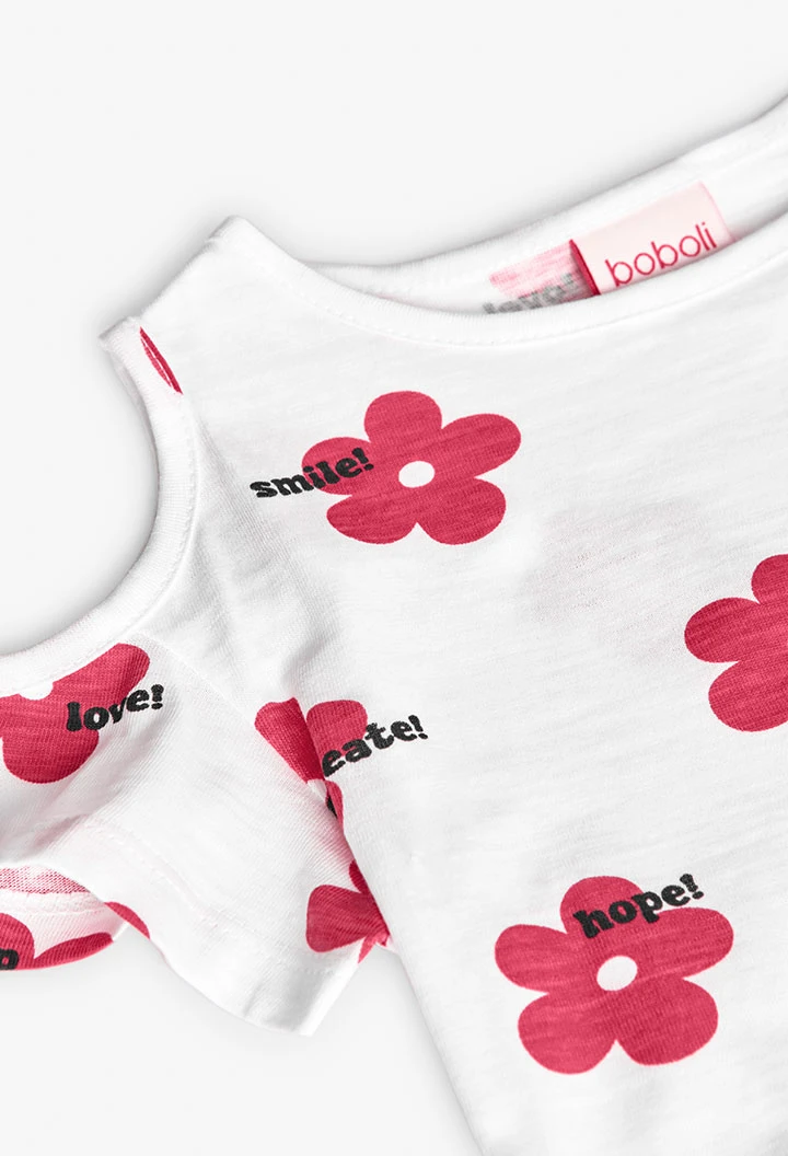 Tshirt Flores Menina Boboli