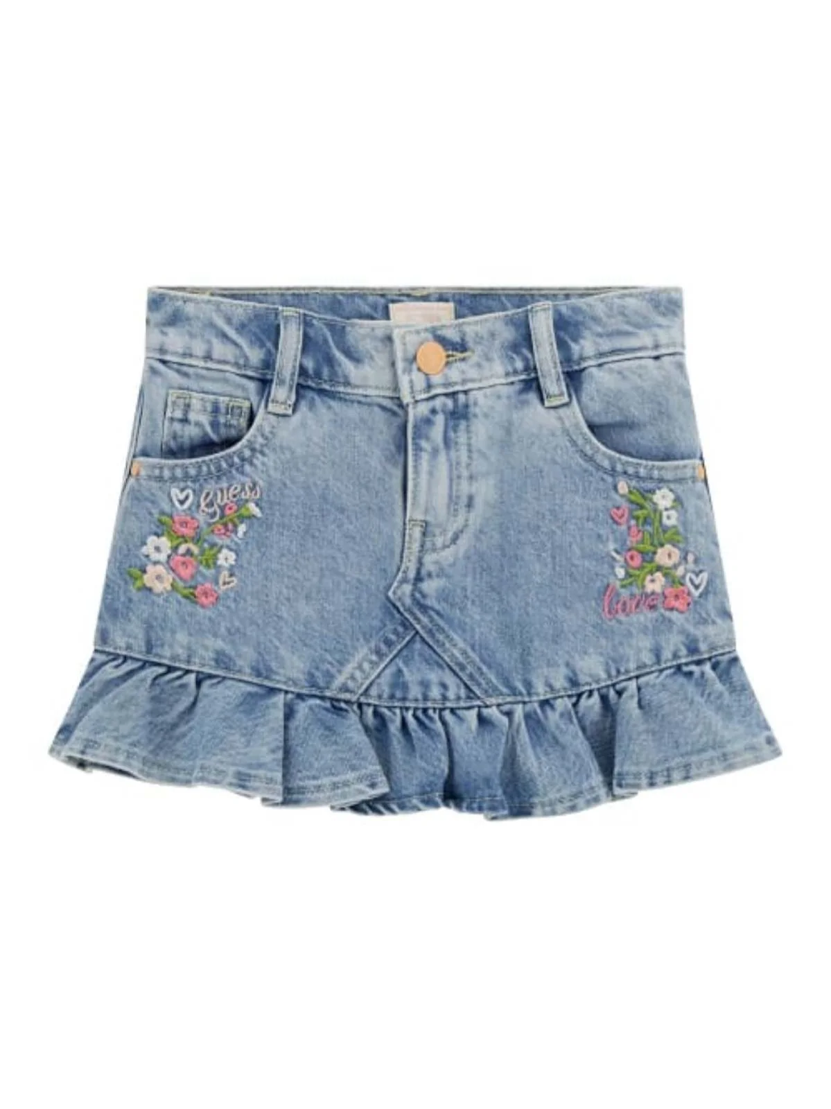 Saia Flores Bordadas Guess