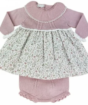 Vestido Flores Malha Bebé