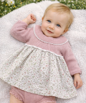 Vestido Flores Malha Bebé