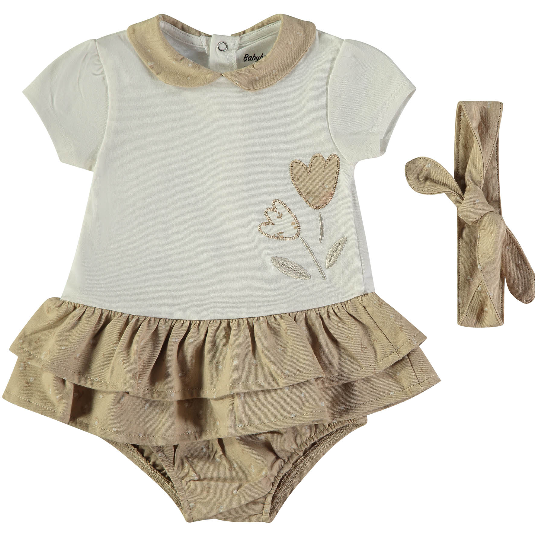 Vestido 3 Peças Folhos