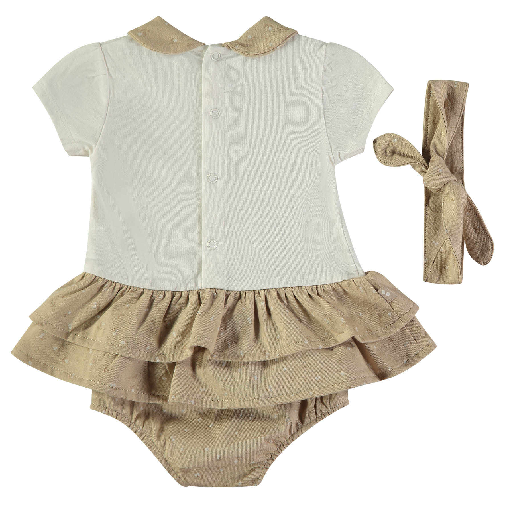 Vestido 3 Peças Folhos