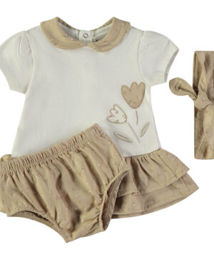 Vestido 3 Peças Folhos