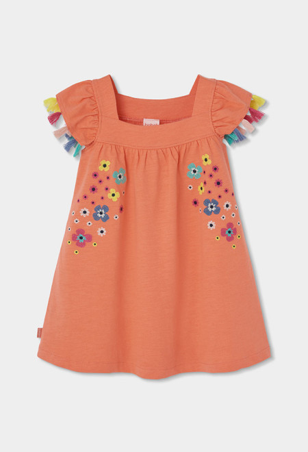Vestido Flores Franjas Boboli